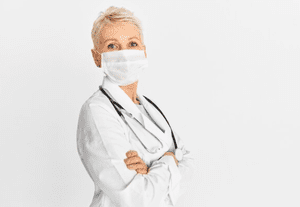 врач-психотерапевт в маске